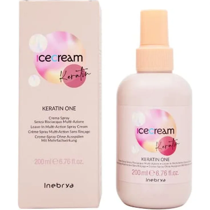 Inebrya Ice Cream Keratin One - Crema Spray Senza Risciacquo Multi-Azione 200ml