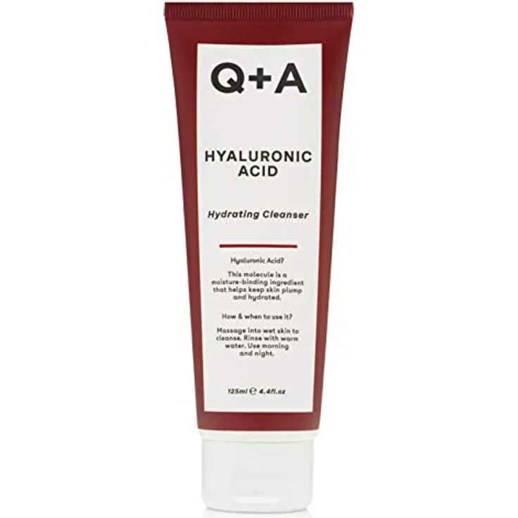 Q+A Hyaluronsäure Hydrating Cleanser, feuchtigkeitsspendende Reinigungslotion mit sanften Reinigungswirkstoffen, 125 ml
