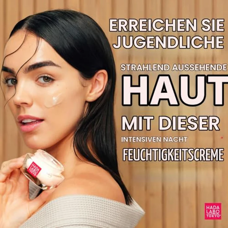 Hada Labo Tokyo Red Nachtcreme 40+, regenerierende Anti-Aging-Gesichtscreme mit Hyaluronsäure, Squalan und Kollagen, 50 ml – Bild 4