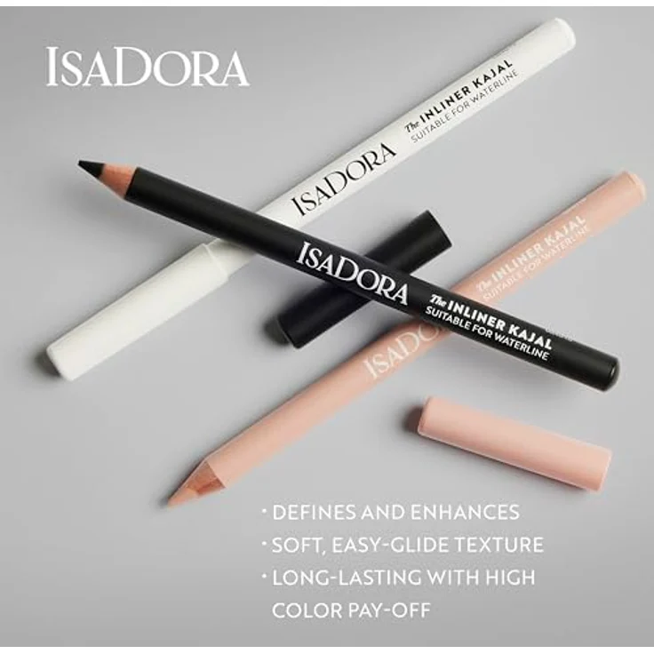 IsaDora Inliner Kajal, Kajal Eye Liner, Farbton 50 Satin White, 1,1 g, vegan, intensiv und langanhaltend – Bild 3