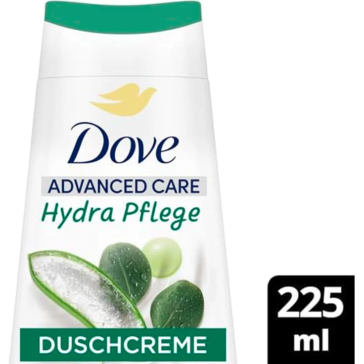 Dove Advanced Care Duschcreme Hydra Pflege mit 24h Renewing MicroMoisture für sofort lotion-zarte Haut 225 ml, mit Aloe und Birkenwasser – Bild 3