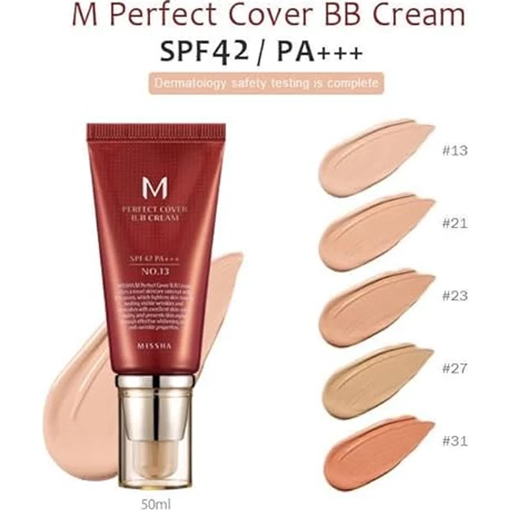MISSHA M Perfect Cover BB Cream EX, 20 ml, Farbton Nr. 27, perfekte Abdeckung, Sonnenschutz LSF 42 PA+++, feuchtigkeitsspendende Formel für strahlende Haut – Bild 2