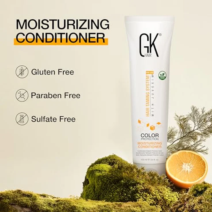 GK HAIR Global Keratin Moisturizing Conditioner, 3.4 Fl Oz/100ml, Feuchtigkeitsspendender Farbschutz für coloriertes Haar, Parabensulfatfrei, Reparatur von Trockenschäden und Frizz – Bild 5