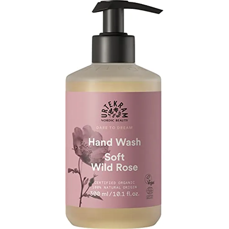 Urtekram Handseife - Feuchtigkeitsspendend - Soft Wild Rose - 300 ml, Vegan, Biologisch, Natürlichen Ursprungs