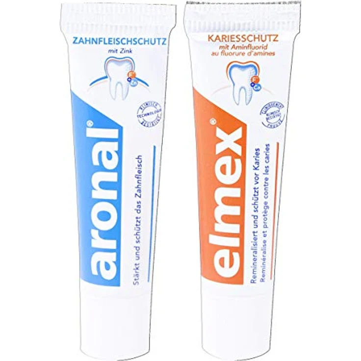 aronal und elmex Doppel-Schutz Zahnpasta Doppelpack 2 x 75 ml – Bild 3