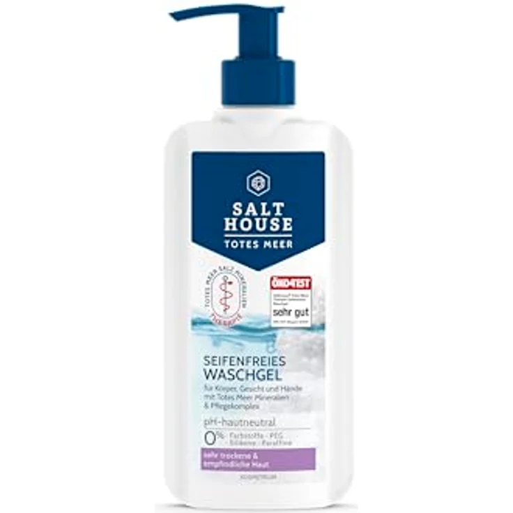 Salthouse Totes Meer Therapie Seifenfreies Waschgel, mit Jojobaöl und Urea, für Körper, Gesicht & Hände, 250ml – Bild 1