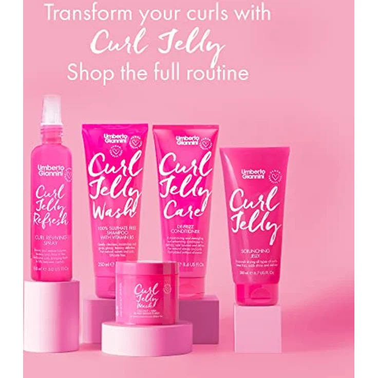 Umberto Giannini Curl Jelly Mask, 300 ml, tiefenwirksame Anti-Frizz-Behandlung für lockiges und krauses Haar, 1 Stück – Bild 5