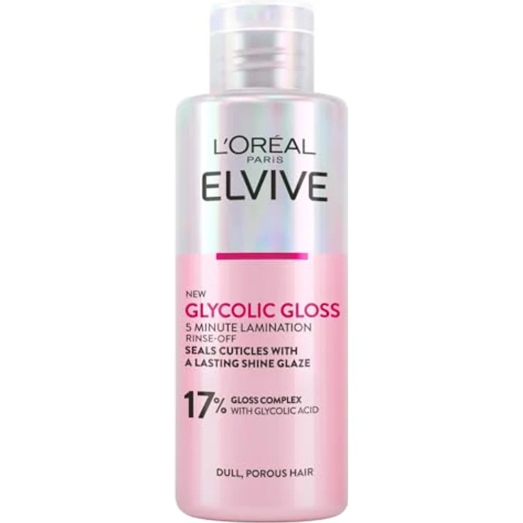 L'Oréal Paris Elseve Glycolic Gloss 5 Minuten Spülung Laminierung 200Ml - Haarschuppen für lang anhaltenden Glanz