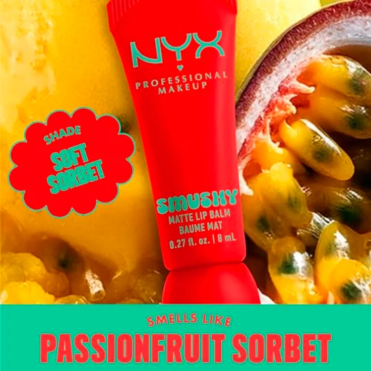 NYX Professional Makeup Smushy Matte Lip Balm Lippenbalsam, mattierende Pflege in Soft Sorbet, 8 ml – Bild 3