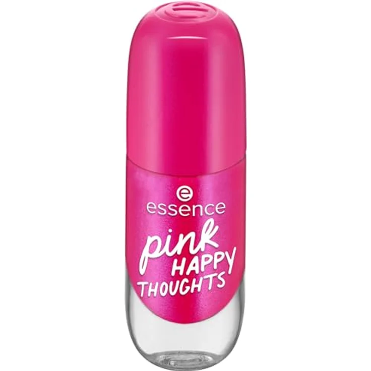 essence gel nail colour, Gellack, Nagellack, Nr. 15 pink HAPPY THOUGHTS, pink, langanhaltend, farbintensiv, gelig, glänzend, schimmernd, ohne Aceton, vegan, Mikroplastik Partikel frei (8ml) – Bild 1