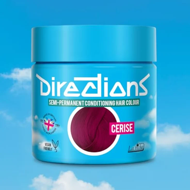 Directions 2er Set Haartönung CERISE - Semi-permanent, Tierversuchsfrei, Gel, Kirsch-Pink, 88 ml für normales Haar – Bild 2