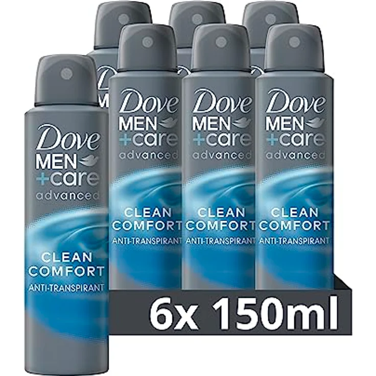 Dove Men plus Care advanced Anti-Transpirant Clean Comfort schützt 72 Stunden vor Körpergeruch und Schweiß 150 ml 6 Stück – Bild 2