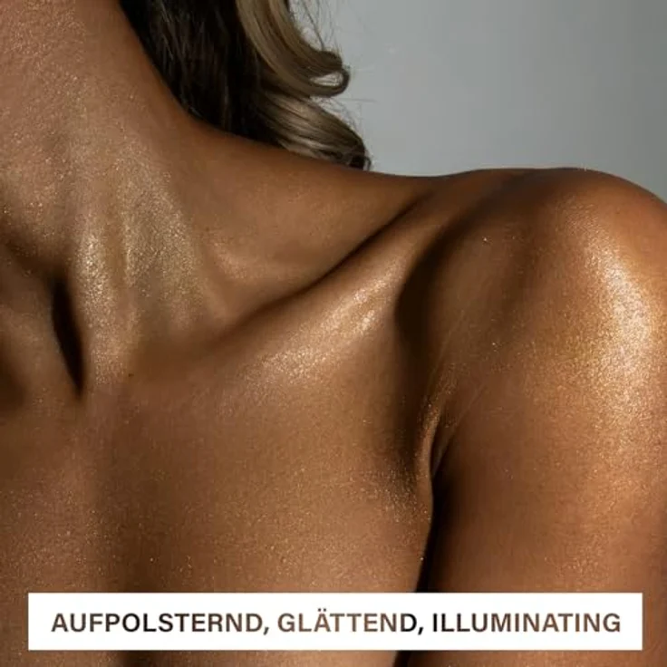 Rosental Organics Décolleté Glow Serum - Anti-Aging feines Glitter Serum mit Sheabutter & Stammzellen der Edelweißpflanze - Frischer Kokosgeruch - 20 ml - Contouring & Highlighter – Bild 2