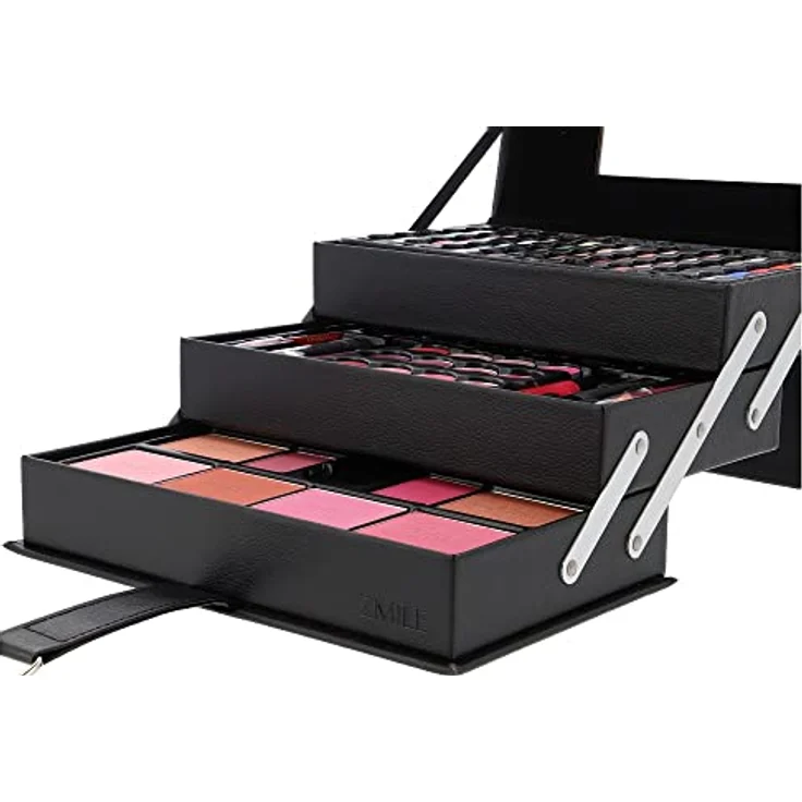 Zmile Cosmetics Augen Make-up Beauty Case in Leder-Optik 82-teilig, Farbe: schwarz – Bild 4