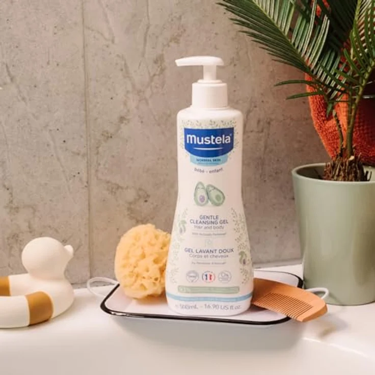 Mustela Bébé Bain Reinigungsgel für Haare und Körper, sanfte Pflege für empfindliche Kinderhaut, 500 ml – Bild 3