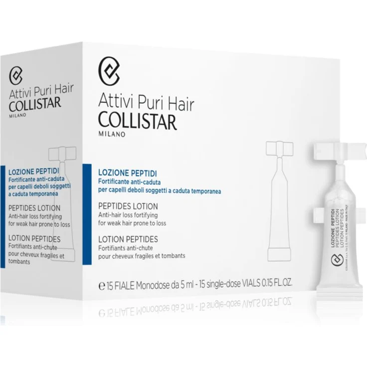 Collistar Hair Peptides Lotion Anti-hair Loss, Haaröl mit Peptiden, 15x5 ml, regenerierende Haarkur für Damen