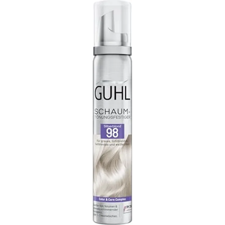 Guhl Schaum-Tönungsfestiger - Farbe 98 - Silberblond - Sanfter Halt, Volumen und Farbglanz - 100 ml