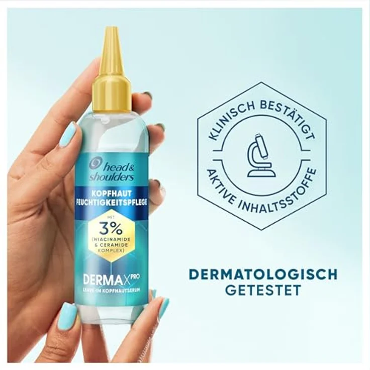 Head & Shoulders DermaXPro Instant Kopfhaut-Feuchtigkeitspflege 145ml mit Niacinamid und Ceramid-Komplex, für trockene Spannende Kopfhaut, dermatologisch getestet – Bild 5