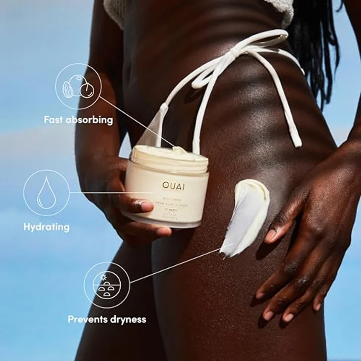 Ouai Body Crème St. Barts, Unisex Körperlotion mit Drachenfrucht, Orangenblüte und Tuberose, 212 g, schnell einziehende Textur, tierversuchsfrei – Bild 2