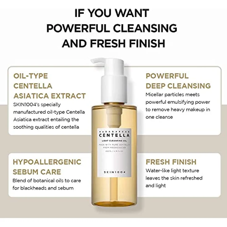 SKIN1004 Madagascar Centella Light Cleansing Oil, Gesichtsreinigung mit beruhigender Wirkung für empfindliche Haut, 200 ml – Bild 6