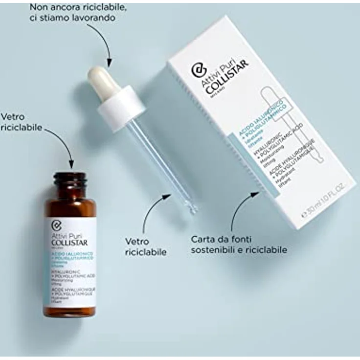 Collistar Attivi Puri HYALURONIC ACID + POLYGLUTAMMIC Moisturizing Lifting Feuchtigkeitsserum 30 ml Damen – Bild 4