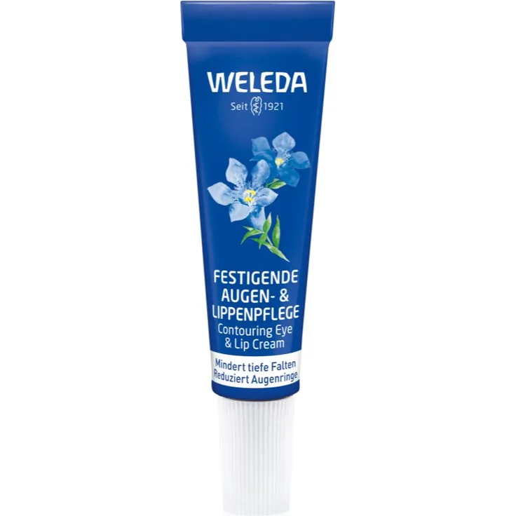 Weleda Blue Gentian & Edelweiss Liftingcreme, Augen- und Lippenkonturenpflege mit feuchtigkeitsspendender Wirkung, 10 ml