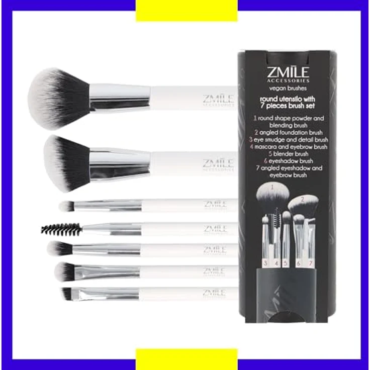 ZMILE COSMETICS Your Utensilo Brushes Pinselset mit Etui, veganes Make-up Pinselset für Damen, 7-teilig – Bild 3
