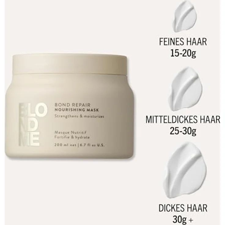 Schwarzkopf Professional BLONDME Bond Repair Nourishing Mask Haarmaske Glättend, Hydratisierend Und Weichmachend 200 ml, für Blondes Haar – Bild 5