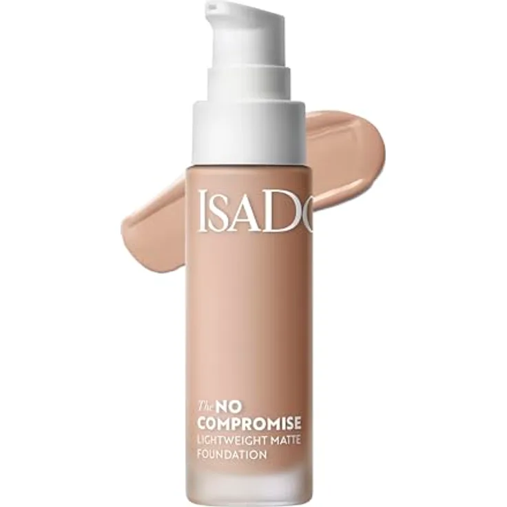 Isadora No Compromise Lightweight Matte Foundation (3C, 30 ml) - Langanhaltende Formulierung für matten Teint bis zu 24 Stunden, mittlere bis volle Deckkraft, wasserresistent und hautfestigend.
