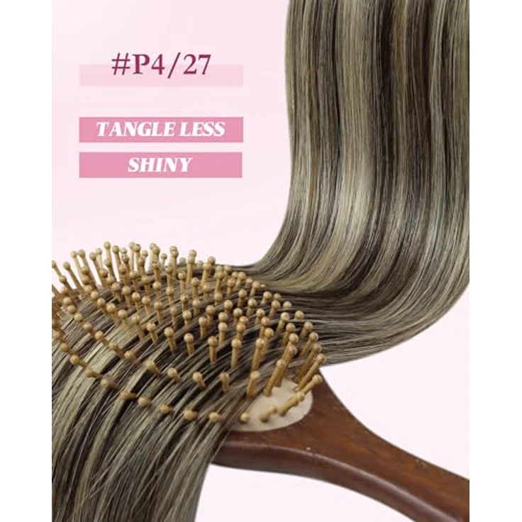 YoungSee Microring Extensions Dunkelbraun, 55 cm Echthaar Extensions mit Mikroring, Kaltfusion für natürlichen Look und individuellen Farbakzenten, 50g P4/27 – Bild 2