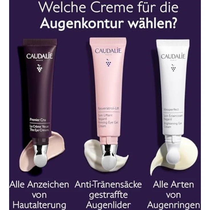 Caudalie Premier Cru Augencreme, 15 ml - Hochwertige Augenpflege mit Massage-Applikator, Dunkelviolett – Bild 8