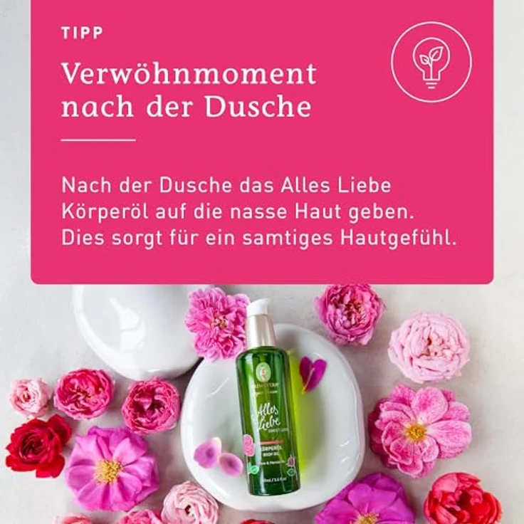 Primavera Alles Liebe Duschbalsam, Duschgel 200 ml mit Bio-Orangenblütenwasser, Rosenöl und Mandarinenöl für Damen – Bild 5