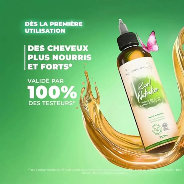 Les Secrets De Loly Kurl Nutrition, Wachstumsserum für welliges und lockiges Haar, 250 ml, feuchtigkeitsspendend und nährend – Bild 5
