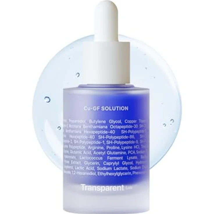 Transparent Lab Cu-GF-Lösung, Anti-Aging-Serum mit 1% Kupferpeptiden und 5% Wachstumsfaktoren, 30 ml – Bild 1