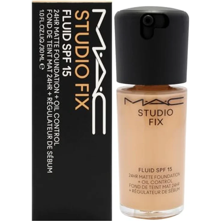 MAC Cosmetics Studio Fix Fluid SPF 15 24HR Matte Foundation + Oil Control, Farbton NC35, 30 ml – Bild 1