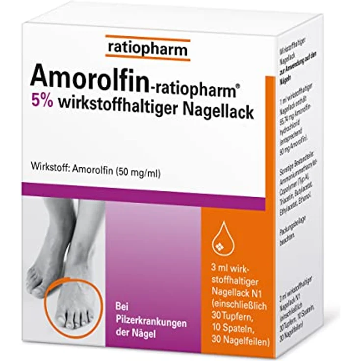 Amorolfin-ratiopharm 5% wirkstoffhaltiger Nagellack: Medizinischer Nagellack - Nagelpilz einfach und bequem loswerden, 3 ml Lösung – Bild 3