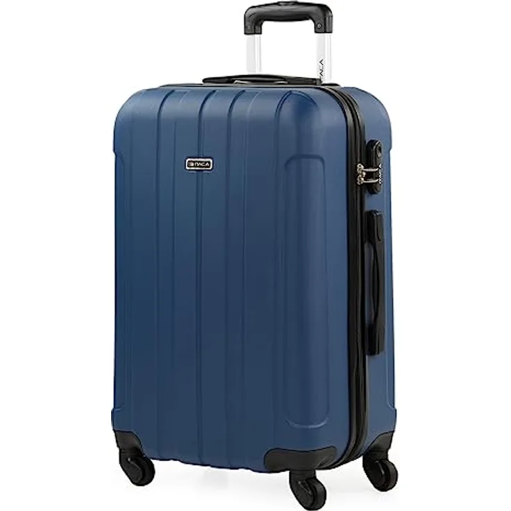 ITACA - Koffer Mittelgroß - ABS Hochwertiger und Stabiler Reisekoffer mit Rollen - Koffer Mittelgroß 4 Rollen Leicht mit Kombinationsschloss. Koffer 4 Rollen 771160, Jeansblau