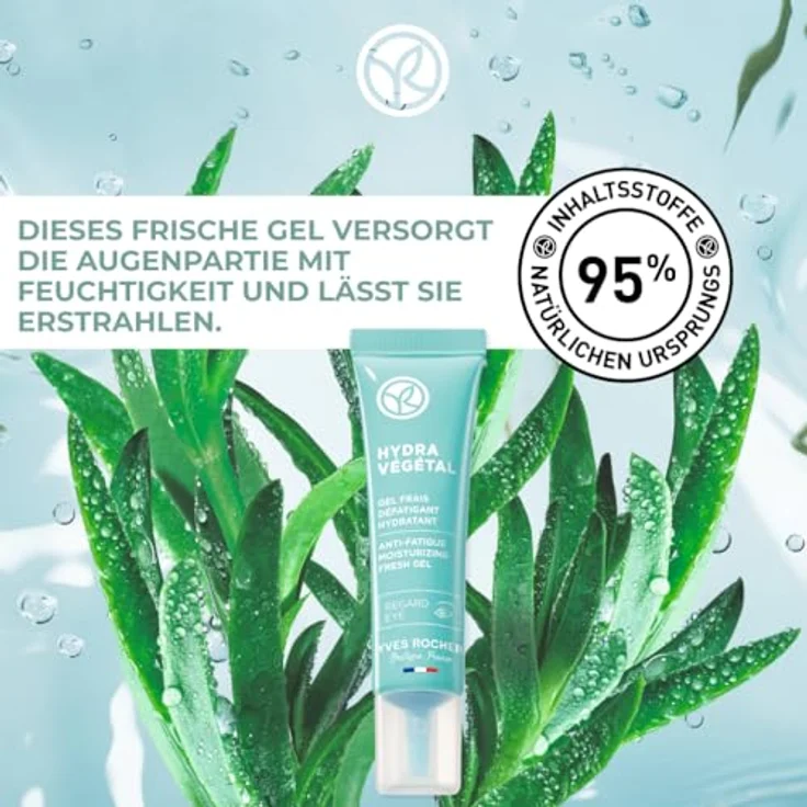 Yves Rocher HYDRA VÉGÉTAL - Belebende Augenpflege - Gel-Creme für mehr Feuchtigkeit - Gegen Augenringe & Schwellungen - 15 ml – Bild 2
