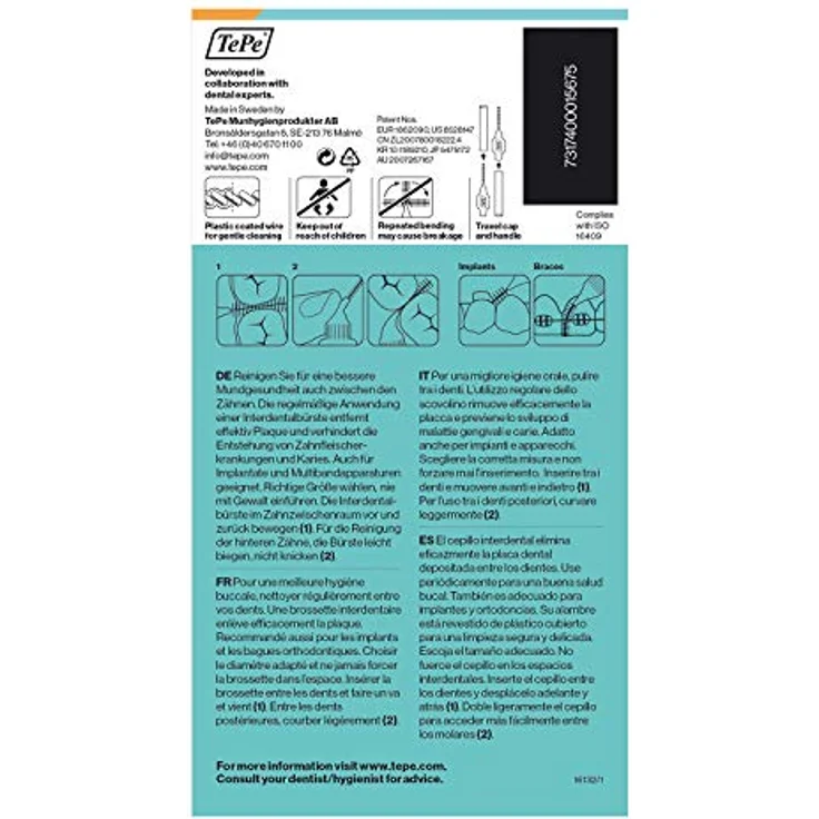 TePe Interdentalbürsten Original orange 0,45 mm, 1 x 8 Stück, für rundum gesunde Zähne – Bild 3
