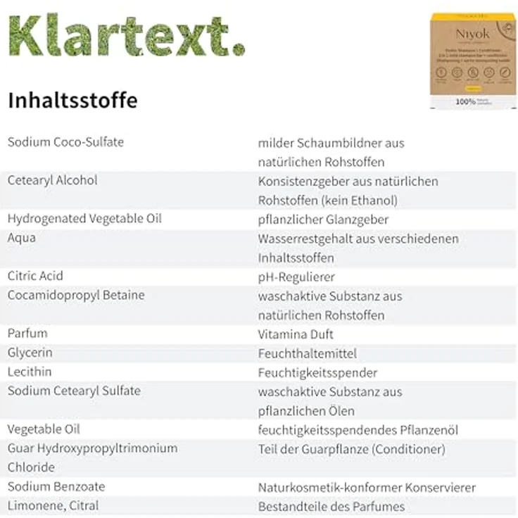 Niyok® 2-in-1 Festes Shampoo + Conditioner "Vitamina" (80g) • Vegane Haarseife • Nachhaltiges Shampoo & Spülung • 100% Naturkosmetik • Plastikfrei & Vegan – Bild 2