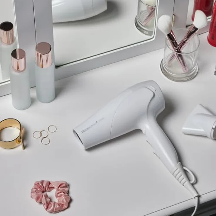 Remington D3199 Haartrockner Ionen, 2200W, weiß, mit Diffusor & Stylingdüse, 3 Heiz- & 2 Gebläsestufen, Keramik-Ionen-Technologie für schonendes Styling – Bild 2