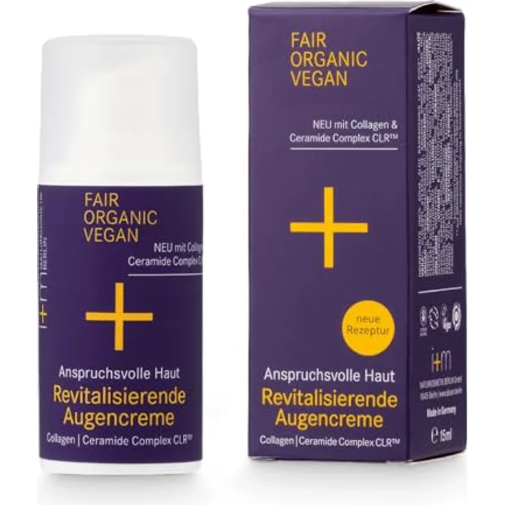 i+m Naturkosmetik Revitalisierende Augencreme mit Collagen & Ceramide Complex - Feuchtigkeit für trockene und reife Haut, 100% vegan - 15 ml