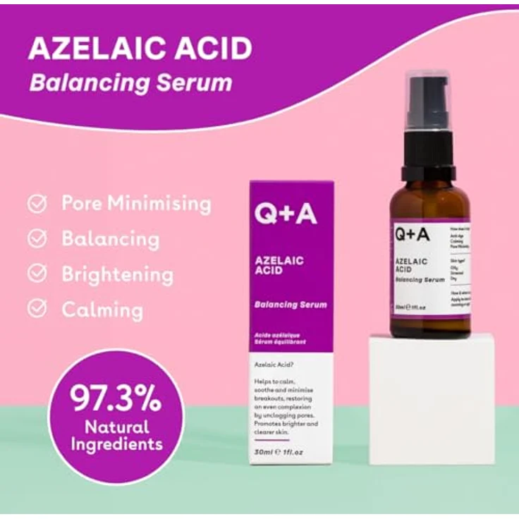Q+A Azelaic Acid Balancing Serum Serum für zu Akne neigende Haut 30 ml – Bild 2