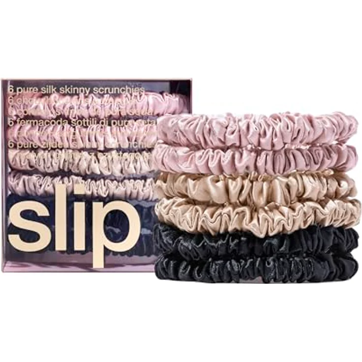 Slip Dünne Haargummis Aus Reiner Seide rosa, gold, schwarz – Bild 2