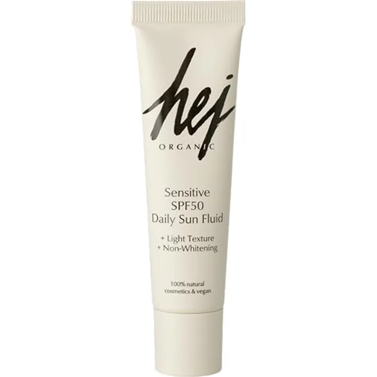 HEJ ORGANIC Sensitive Tagescreme LSF 50 (50ml) – Mineralischer Sonnenschutz für empfindliche Haut mit Hanföl & Kamille, 100% Naturkosmetik, zieht schnell ein – ohne Weißeffekt