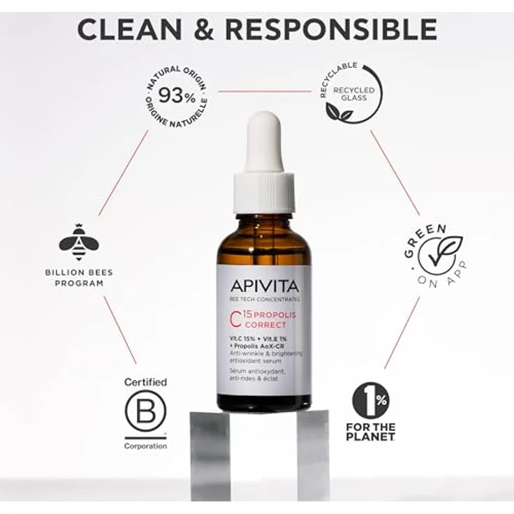 Apivita Bee Tech Concentrates C15 Propolis Correct Serum, Anti-Aging Gesichtsserum mit 15% Propolis und Vitamin C, 30ml – Bild 9