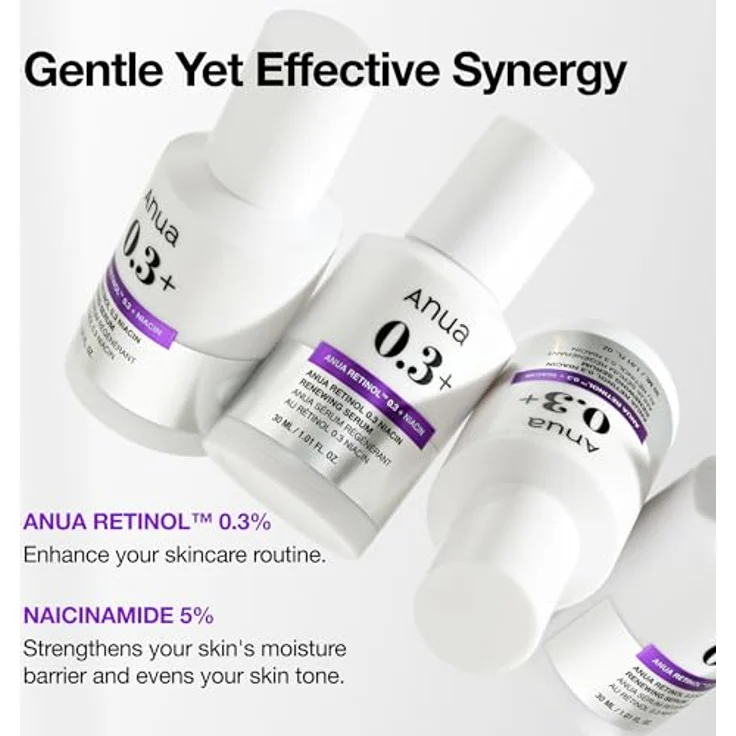 Anua Retinol 0,3% + Niacin Renewing Serum, Gesichtsserum mit 8 Peptiden zur Hautverjüngung und Verbesserung des Hauttons, 30ml – Bild 4