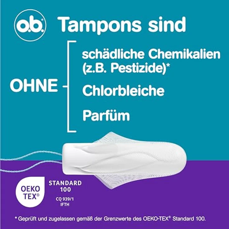 o.b. ExtraProtect 5-in-1 Schutz Tampons, 36 Stk, mit Dynamic Fit Technologie und extra Schutzflügeln, dermatologisch – Bild 5