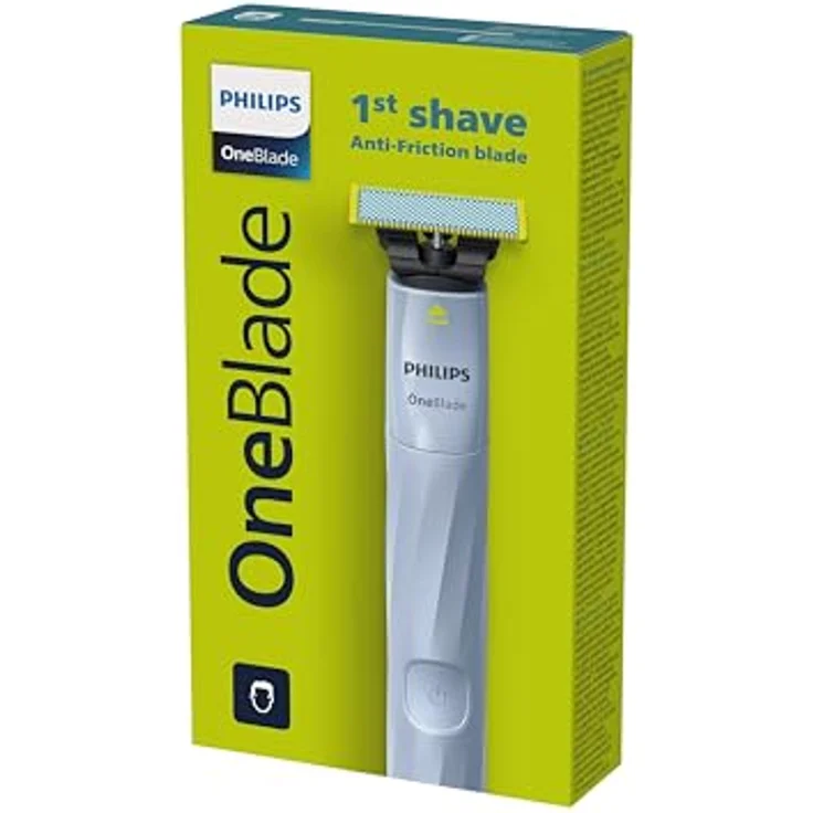 Philips OneBlade QP1324/20, Elektrorasierer mit Contour-following-Technologie, Dual Protection System, blau – Bild 2
