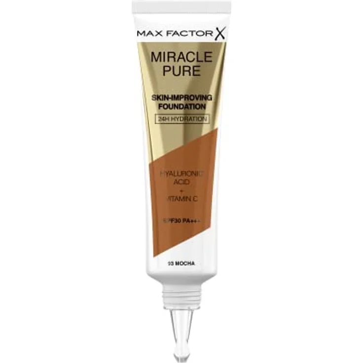 Max Factor Miracle Pure Skin Improving Foundation, Fb. 93 Mocha, hautverbesserndes Make-Up mit LSF 30, 30 ml – Bild 2